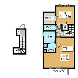 ルガールマルトA 1LDKの間取図画像