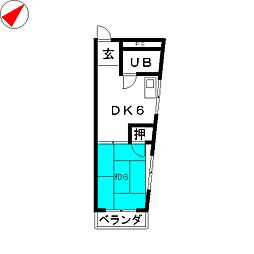 日電ビル 1DKの間取図画像