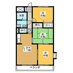 クレスト21南館 3LDKの間取図画像