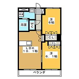 さくらパレス 2LDKの間取図画像