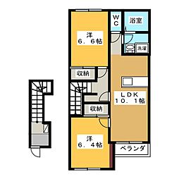 グリーンタウン2 2LDKの間取図画像