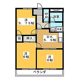 サンシャイン那加 3Kの間取図画像