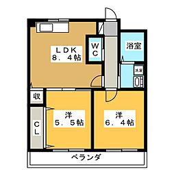 メトロポリス 2LDKの間取図画像
