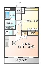 グリーンヒルズ2 1LDKの間取図画像
