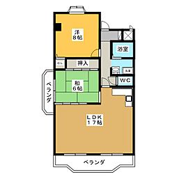 エステイタスKN-6 2LDKの間取図画像