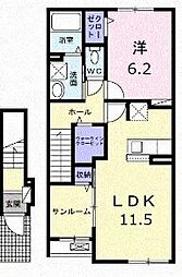 ステラK 1LDKの間取図画像