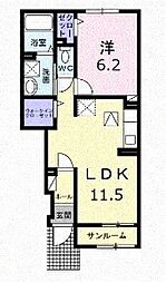 ステラK 1LDKの間取図画像