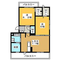 Ks'A 2LDKの間取図画像