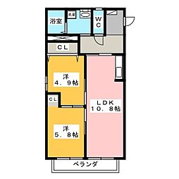 ロイヤルグリーンハイツ 2LDKの間取図画像