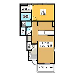 ブルームブライトローズ 1LDKの間取図画像