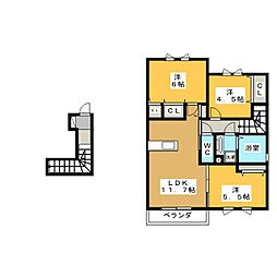 グランビューソニック 3LDKの間取図画像