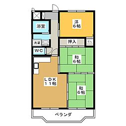 エステイタスKN-6 3LDKの間取図画像
