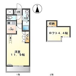 アイリスガーデン 1Kの間取図画像
