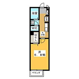 セジュール各務原 1Kの間取図画像