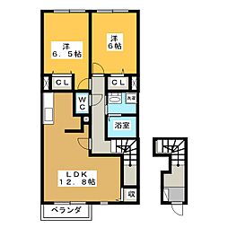 ピクシーラビットC 2LDKの間取図画像
