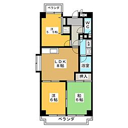エスポワール各務原 3LDKの間取図画像