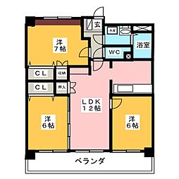 ガレリアM 3LDKの間取図画像