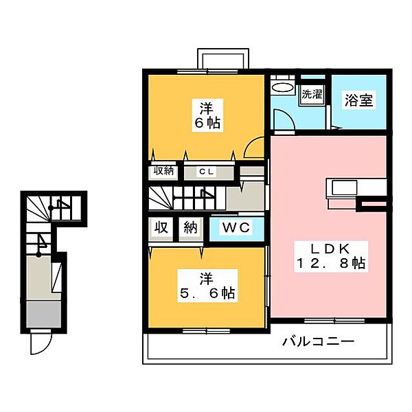 プリムローズ ｜岐阜県可児市今渡(賃貸アパート2LDK・2階・61.57㎡)の写真 その2
