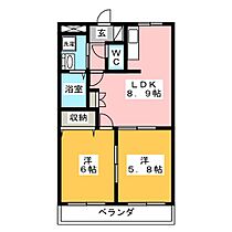 ララ・ポートII  ｜ 岐阜県可児市今渡（賃貸マンション2LDK・2階・44.88㎡） その2