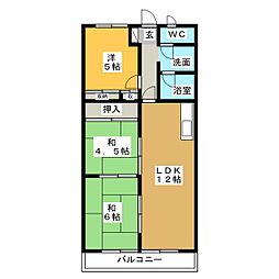 美笠レジデンス 3LDKの間取図画像