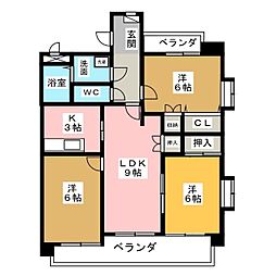 ガレリアM 3LDKの間取図画像