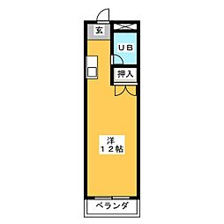レジデンス可児 ワンルームの間取図画像