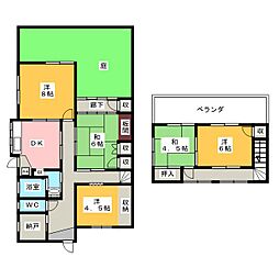 🉐敷金礼金0円！🉐若葉台五丁目5DK　ペット可一軒家