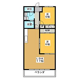 アステール 2LDKの間取図画像