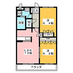 マルベリーヴィレッジノース 2LDKの間取図画像