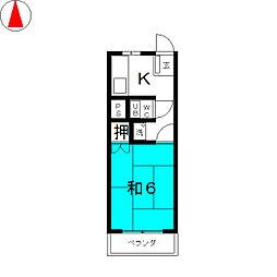 コーポ梅白 1Kの間取図画像