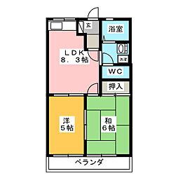 AQUACITY 2LDKの間取図画像