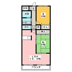 FLORA 2LDKの間取図画像