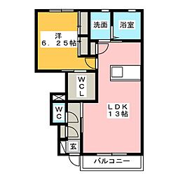 コーポFUJI10 1LDKの間取図画像