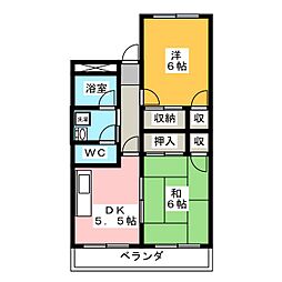 TDマンションポウロウニア 2DKの間取図画像
