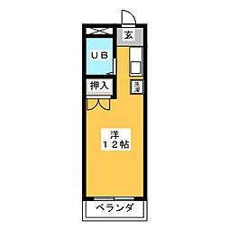 ホワイトミューズ ワンルームの間取図画像