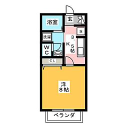 アルバ 1Kの間取図画像