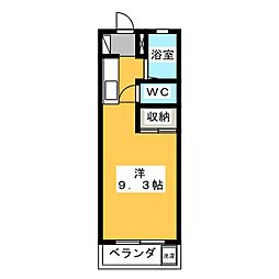 コーポサカエ 1階ワンルームの間取り