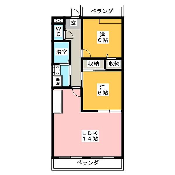 メゾンドフォンテーヌ ｜岐阜県瑞穂市穂積(賃貸マンション2LDK・4階・59.92㎡)の写真 その2