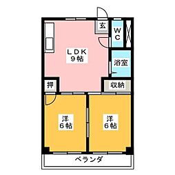 メゾンサンリフレッシュ 2LDKの間取図画像
