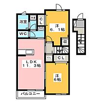 Ｎ・グランツI  ｜ 岐阜県瑞穂市稲里（賃貸アパート2LDK・2階・57.07㎡） その2