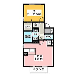 ベルドミール瑞穂 1LDKの間取図画像