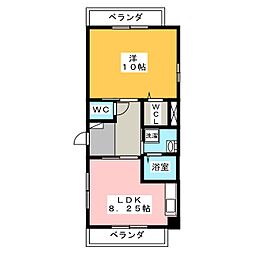 シャトーみずほ 1LDKの間取図画像