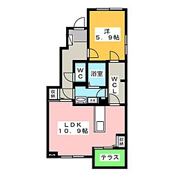 インテレクト2 1LDKの間取図画像