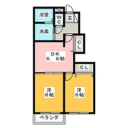 ウィステリア2 2DKの間取図画像