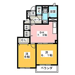 シャロン 2DKの間取図画像