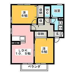 ピアチェーレ武 2LDKの間取図画像