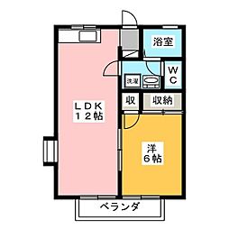 MUヒルズ 1LDKの間取図画像