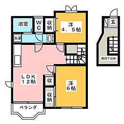 ボワ・ドエル 2LDKの間取図画像
