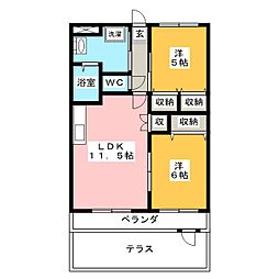 オリンピアE 2LDKの間取図画像
