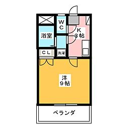 マウンテン藤 1Kの間取図画像